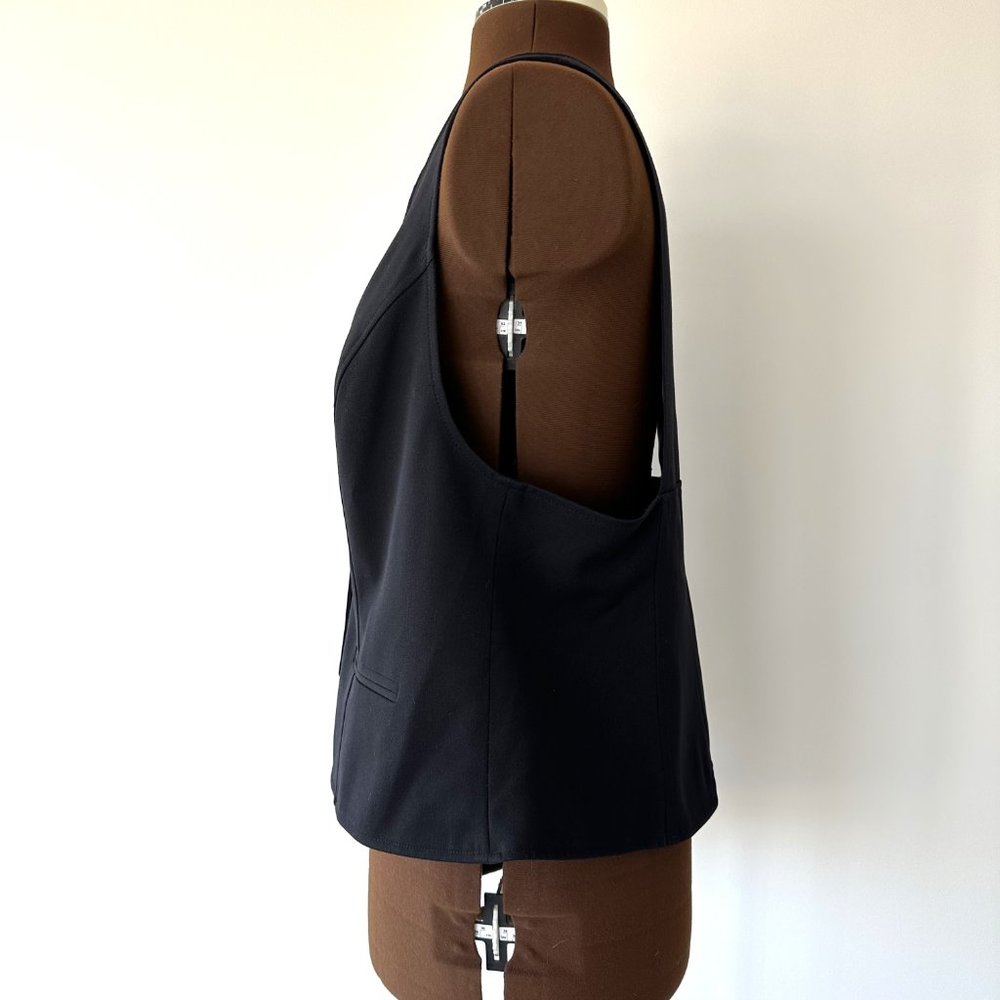 Black Button Front Vest with Racerback - Picture 4 of 5